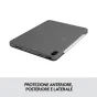 Logitech Combo Touch Custodia con Tastiera per iPad Air (4. gen - 2020) Retroilluminata Rimovibile, Trackpad Click-Anywhere, Smart Connector Grigio.