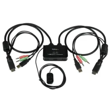 StarTech.com Switch KVM cavo HDMI USB 2 porte con audio e switch remoto – Alimentazione [SV211HDUA]