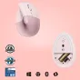 Logitech Lift Mouse Ergonomico Verticale, Senza Fili, Ricevitore Bluetooth o Logi Bolt USB, Clic Silenziosi, 4 Tasti, Compatibile con Windows / macOS iPadOS, Laptop, PC. Rosa [910-006478]