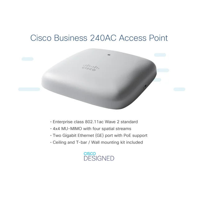 Access point Cisco CBW240AC 1733 Mbit/s Grigio Supporto Power over Ethernet (PoE) [3-CBW240AC-E]