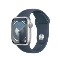Smartwatch Apple Watch Series 9 GPS Cassa 41mm in Alluminio Argento con Cinturino Sport Blu Tempesta - M/L [MR913QL/A]