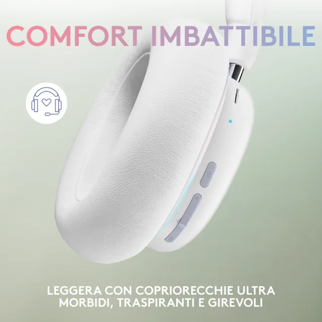 Cuffia con microfono Logitech G G735 Auricolare Con cavo e senza A Padiglione Giocare Bluetooth Bianco (G735 - OFF WHITE EMEA ) [981-001083]