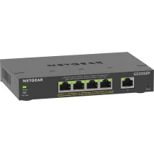 Switch di rete NETGEAR 5-Port Gigabit Ethernet PoE+ Plus (GS305EP) Gestito L2/L3 (10/100/1000) Supporto Power over (PoE) Nero [GS305EP-100PES]