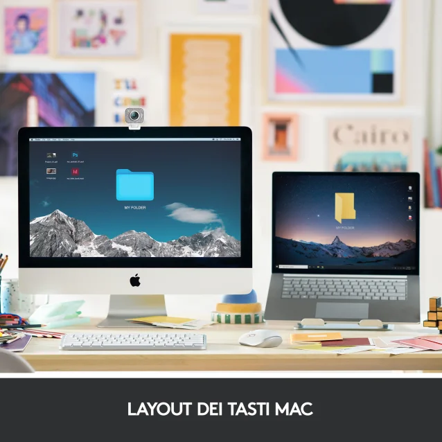 Logitech MX Keys Mini per Mac Tastiera Wireless, Minimal, Compatta, Bluetooth, Tasti Retroilluminati, USB-C, Digitazione Tattile, Compatibile con Apple macOS, iPad OS, in Metallo