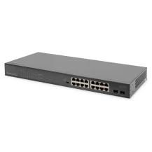 Switch di rete Digitus PoE multimodale non gestito Gigabit 16 porte + 2 SFP [DN-95347-1]