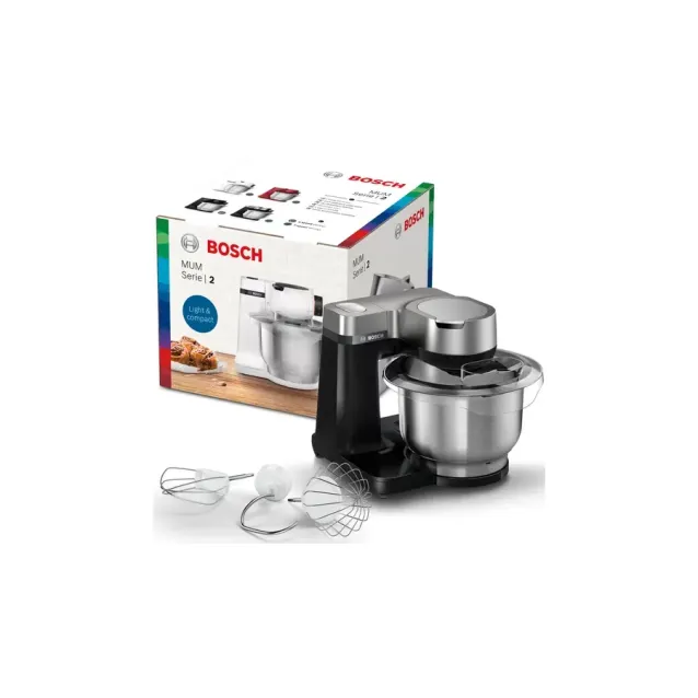 Bosch Serie 2 MUMS2VM00 robot da cucina 900 W 3,8 L Nero, Argento [MUMS2VM00]