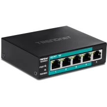 Trendnet TE-FP051 switch di rete Non gestito Fast Ethernet [10/100] Supporto Power over [PoE] Nero (5-Port Long - Range PoE+ Switch TE-FP051, Unmanaged, [10/100], Full duplex, [PoE], Wall Warran [TE-FP051]