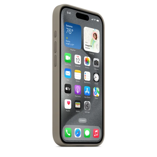 Custodia per smartphone Apple MagSafe in silicone iPhone 15 Pro - Grigio creta [MT1E3ZM/A]