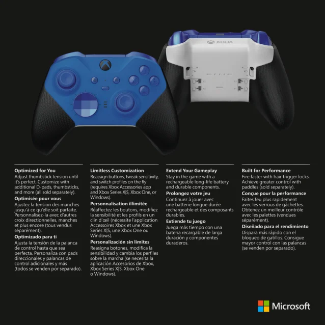 Microsoft Controller Wireless Elite Series 2 per Xbox - Core (Blu) [RFZ-00018]