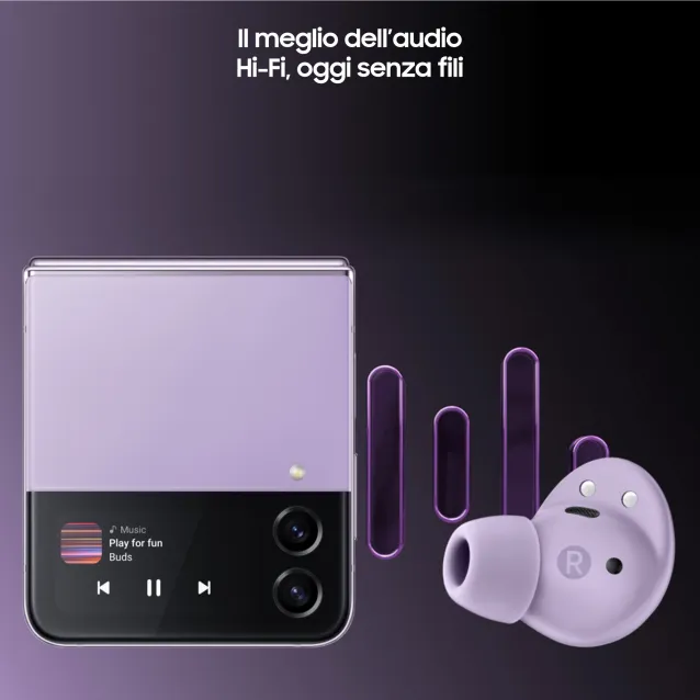 Cuffia con microfono Samsung Galaxy Buds2 Pro Auricolari Bluetooth Bora Purple Batteria 500 mAh [SM-R510NLVAITV]
