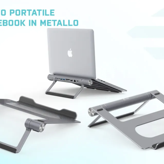 i-tec Metal Cooling Pad for notebooks (up-to 15.6”) with USB-C Docking Station (Power Delivery 100 W) [C31METALDOCKPADPD]