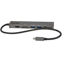 StarTech.com USB C Multiport Adapter - USB-C to 4K 60Hz HDMI 2.0, 100W Power Delivery Pass-through, SD/MicroSD, 2-Port USB 3.0 Hub, GbE - USB Type-C Mini Dock - 12