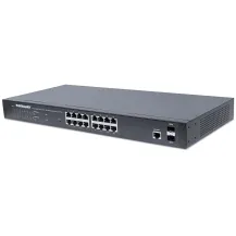 Intellinet 16-Port Gigabit Ethernet PoE+ Web-Managed Switch with 2 SFP Ports, 16 x PoE ports, IEEE 802.3at/af Power over Ethernet (PoE+/PoE), 2 x SFP, Endspan, 19 Rackmount