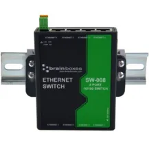 Brainboxes SW-008 switch di rete Non gestito Fast Ethernet [10/100] Nero, Verde (8 Port Unmanaged - Switch Wall Mountable SW-008, Unmanaged, [10/100], mountable Warranty: 1000M) [SW-008]