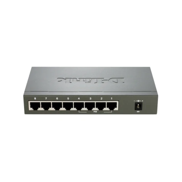 D-Link DES-1008PA switch di rete Non gestito Fast Ethernet (10/100) Supporto Power over (PoE) Nero [DES-1008PA]