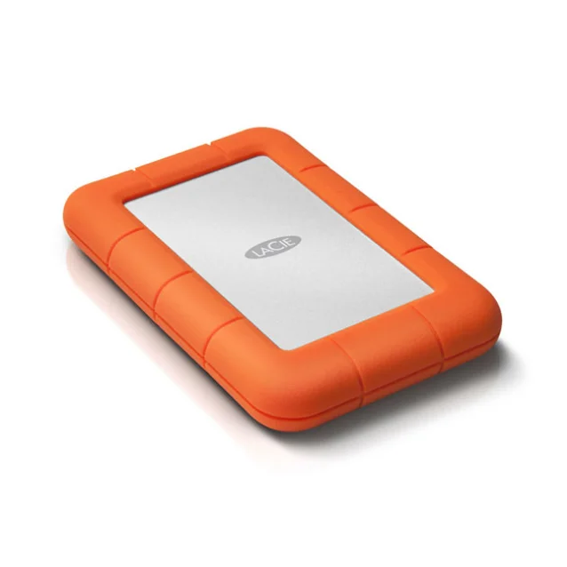 Hard disk esterno LaCie Rugged Mini, 2TB disco rigido 2000 GB Alluminio, Arancione [LAC9000298]