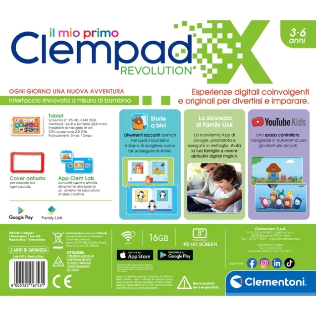 SCOPRI LE OFFERTE ONLINE SU Tablet per bambini Clementoni Il Mio Primo  Clempad Revolution 16 GB Wi-Fi Rosso, Bianco [16753]