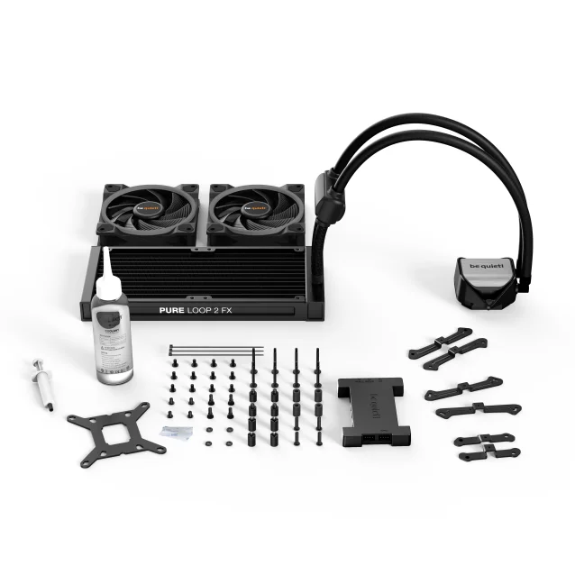 Ventola per PC be quiet! Pure Loop 2 FX AiO Liquid CPU Cooler, Universal Socket, 240mm Radiator, x Light Wings 120mm PWM High Speed 2500RPM Addressable RGB Cooling Fan, LED Pump Head, ARGB Hub Included [BW013]