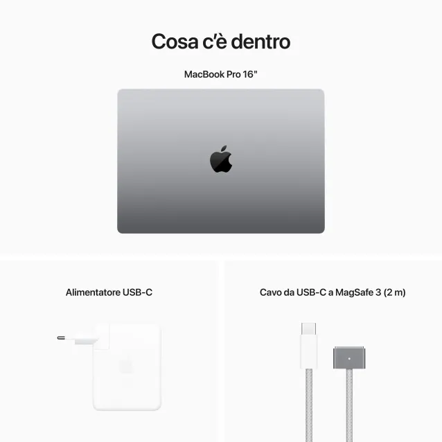 Notebook Apple MacBook Pro 16'' M2 core: 12 CPU 19 GPU 1TB SSD - Grigio Siderale [MNW93T/A]