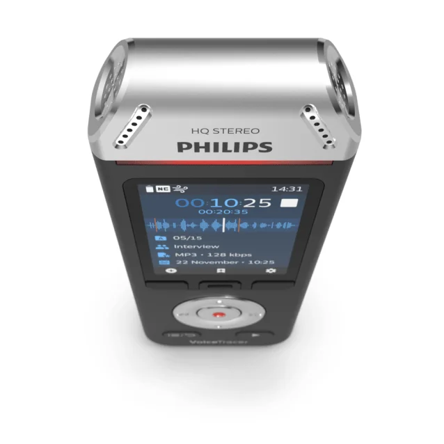Philips Voice Tracer DVT2110/00 dittafono Flash card Nero, Cromo [DVT2110/00]