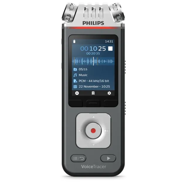 Philips Voice Tracer DVT8110/00 dittafono Flash card Antracite, Cromo [DVT8110]