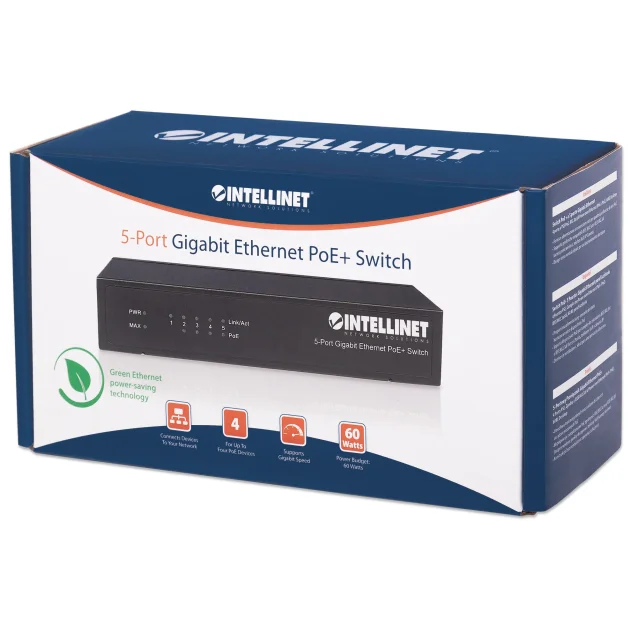 Intellinet 561228 switch di rete Non gestito Gigabit Ethernet (10/100/1000) Supporto Power over (PoE) Nero [561228]