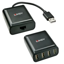 Hub USB Lindy 42679 hub di interfaccia 2.0 Nero (Usb Cat.5 Extender 60M, 4 - Ports Warranty: 24M) [42679]