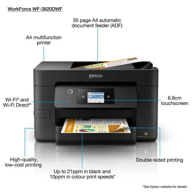 Multifunzione Epson WorkForce Pro WF-3820DWF [C11CJ07403]