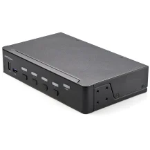 StarTech.com KVM Switch HDMI a 4 porte - Monitor singolo 4K 60Hz Ultra HD HDR 2.0 per PC con 2 USB 3.0 Hub [5Gbps] e 4x HID, Audio Commutazione tasti rapidi Conforme allo standard TAA (4 PT SWITCH 60HZ [SV431HU34K6]