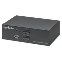 Manhattan 153546 switch per keyboard-video-mouse [kvm] Nero (Displayport 1.2 Kvm Switch - 2-Port, 4K@60Hz, Usb-A/3.5Mm Audio/Mic Connections, Cables Included, Audio Support, Control 2X Computers Warranty: 12M) [153546]