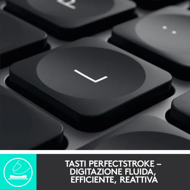 Logitech MX Keys Tastiera Wireless Illuminata Avanzata per Mac, Digitazione Tattile, Tasti Retroilluminati a LED, Bluetooth, USB-C, Batteria 10 giorni, Apple macOS, Struttura Metallica [920-009841]