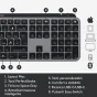 Logitech MX Keys Tastiera Wireless Illuminata Avanzata per Mac, Digitazione Tattile, Tasti Retroilluminati a LED, Bluetooth, USB-C, Batteria 10 giorni, Apple macOS, Struttura Metallica [920-009841]