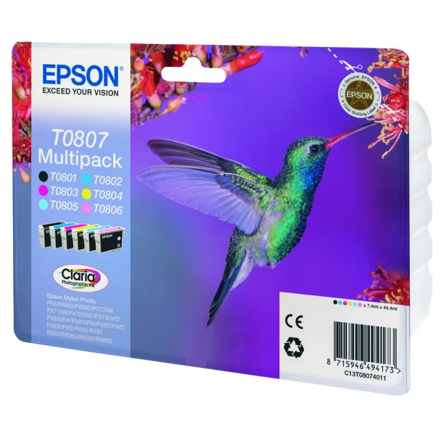 Cartuccia inchiostro Epson Hummingbird Multipack a 6 colori [C13T08074011]