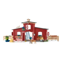 schleich FARM WORLD 42606 casa giocattolo (SCHLEICH Farm World Red Barn with Animals and Accessories Toy Playset, 3 to 8 Years, Multi-colour [42606]) [42606]