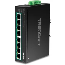 Trendnet TI-PE80 switch di rete Non gestito Fast Ethernet [10/100] Supporto Power over [PoE] Nero (TRENDnet 8-Port Industrial PoE+ DIN-Rail Switch [2Years warranty]) [TI-PE80]