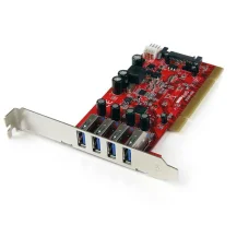 StarTech.com Scheda Pci con 4 porte USB 3.0 (5Gbps) SuperSpeed alimentazione SATA/SP4 [PCIUSB3S4]