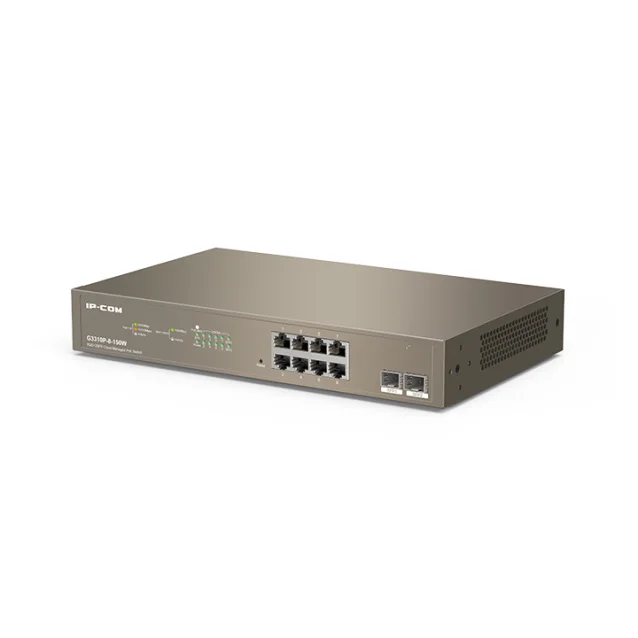 IP-COM Networks G3310P-8-150W switch di rete Gestito L2 Gigabit Ethernet (10/100/1000) Supporto Power over (PoE) Grigio [G3310P-8-150W]
