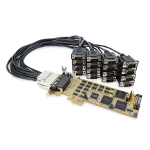 StarTech.com Scheda seriale PCI Express a16 porte DB9 RS232 - Staffa a Profilo basso [installata] e completo Adattatore multiporta PCIe (16-PORT EXPRESS SERIAL CARD WITH 16 PORTS) [PEX16S550LP]