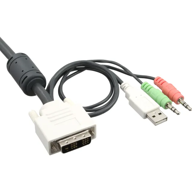 InLine KVM Switch, 2 porte, USB DVI, Audio, all-in-one [61613I]