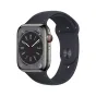 Smartwatch Apple Watch Series 8 GPS + Cellular 45mm Cassa in Acciaio Inossidabile color Grafite con Cinturino Sport Band Mezzanotte - Regular