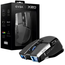 EVGA X20 mouse Mano destra RF Wireless + Bluetooth USB Type-A Ottico 16000 DPI [903-T1-20GR-K3]