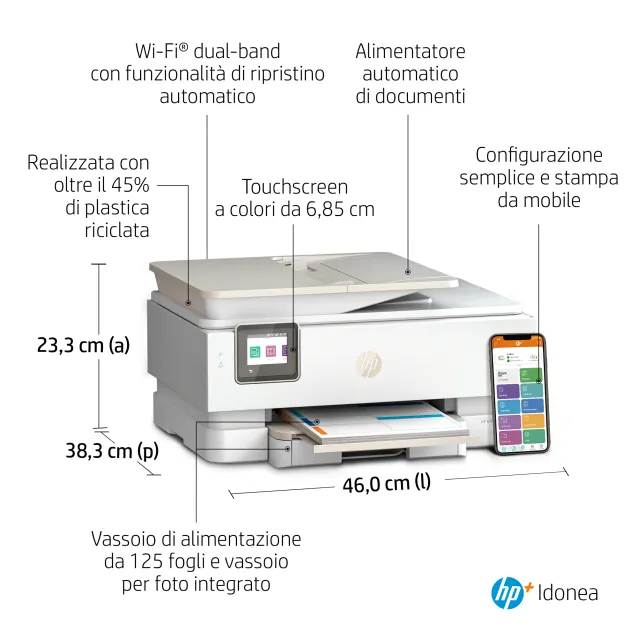 Stampante fronte/retro multifunzione a colori HP Envy Inspire