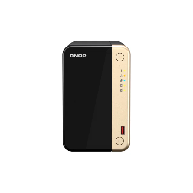 Server NAS QNAP TS-264 Tower Collegamento ethernet LAN Nero, Oro N5095 [TS-264-8G]