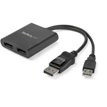 Ripartitore video StarTech.com Hub MST DisplayPort a 2 Porte - Adattatore Multi-Monitor DP 1.2 Sdoppiatore\Splitter Video 4K 30Hz o 1080p 60Hz per Doppio Monitor Alimentazione via bus USB Solo Windows [MSTDP122DP]