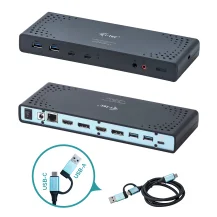 i-tec USB 3.0 / USB-C Thunderbolt 3 Dual Display Docking Station + Power Delivery 65W (I-TEC DUAL DOCK - EU) [CADUA4KDOCKPDL]