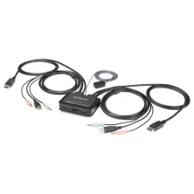 StarTech.com Switch DisplayPort KVM 4K a 60 Hz e 2 porte con cavi integrati (2 PORT USB 4K60HZ DISPLAYPORT - SWITCH OS INDEPENDENT) [SV211DPUA4K]