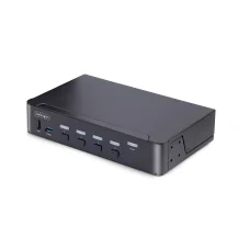 StarTech.com KVM Switch DisplayPort a 4 porte, 8K 60Hz / 4K 144Hz, Display singolo, DP 1.4, 2x USB 3.0, 4x 2.0 HID, Commutazione con pulsanti e tasti di scelta rapida, Conforme TAA - Indipendente dal SO (4-PORT DISPLAYPORT SWITCH 60HZ HOTKE [D86A2-4-PORT-8K-KVM]