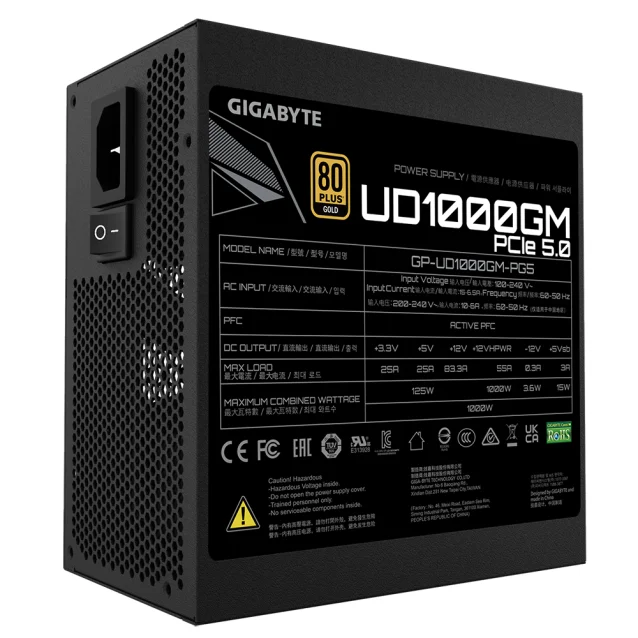Gigabyte UD1000GM PG5 alimentatore per computer 1000 W 20+4 pin ATX Nero [GP-UD1000GM PG5]