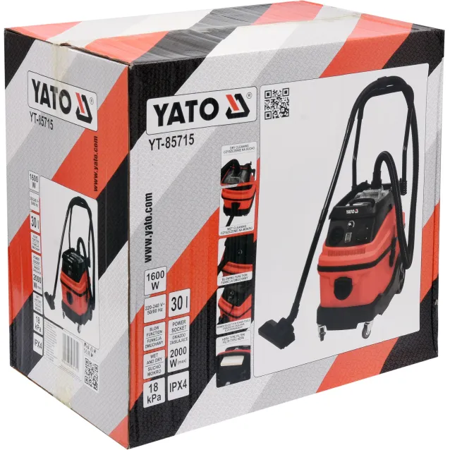Yato YT-85715 aspirapolvere a traino 30 L Secco e bagnato 1600 W Sacchetto per la polvere [YT-85715]