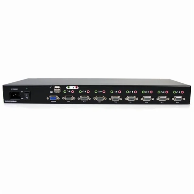 StarTech.com Switch KVM VGA USB a 8 porte montabile su rack con audio (cavi inclusi) [SV831DUSBAU]